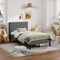 Button Tufted Twin Upholstered Bed Frame with Padded Headboard